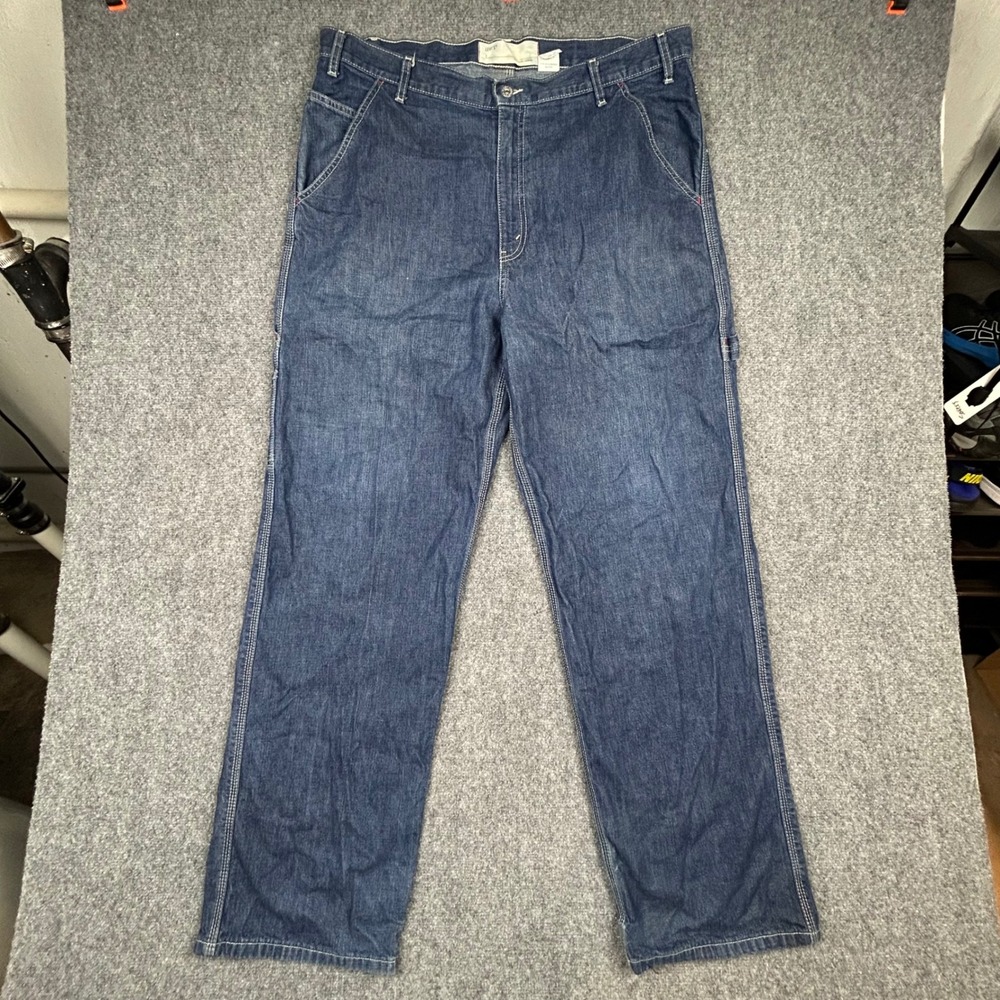 VTG Levi's 705 Carpenter Jeans Mens 38x34 Dark Wash Blue‎ 705M Workwear Y2K